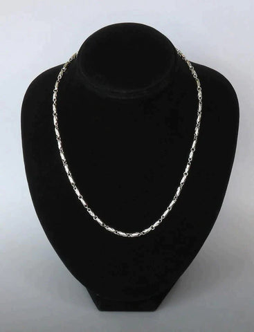 Signed Bulgari 18k White Gold Solid Link Chain Necklace 16 inch