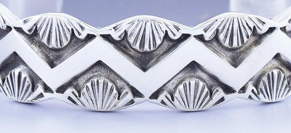 Great Navajo Designer Sterling Silver Cuff Bracelet by Darin Bill