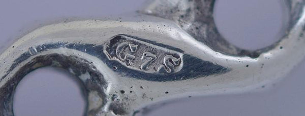 Antique 1909 Dutch Silver Art Nouveau Stork Newborn Baby Theme Serving Spoon