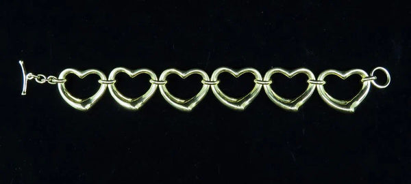 Tiffany & Co 18K Yellow Gold Elsa Peretti Open Heart Link Bracelet w/ Box