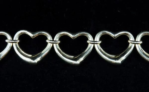 Tiffany & Co 18K Yellow Gold Elsa Peretti Open Heart Link Bracelet w/ Box