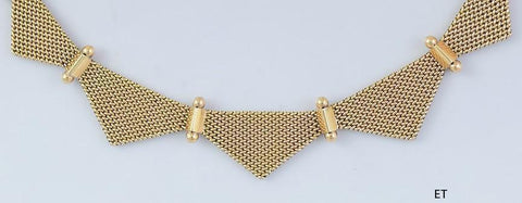 Stylish Retro 18k Gold Mesh Necklace