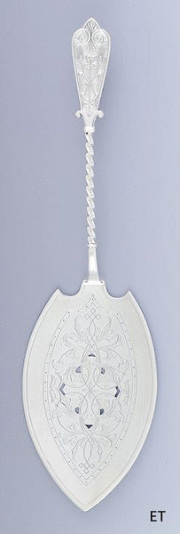 Antique Nouveau 1879 Lovely David Andersen Norwegian Silver Fish Slice Server