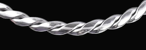 Gorgeous Modern Sterling Silver Torque-Style Collar Necklace Made in Mexico