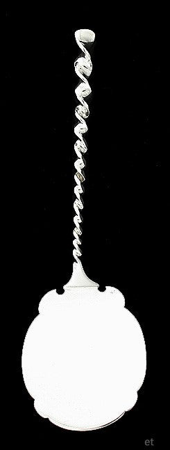 Antique c1880 Sterling Silver Twist Flapjack Tomato Server 8 3/4"