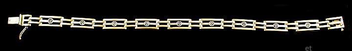 Nice Modern 14K Gold & Brilliant Diamond Bracelet