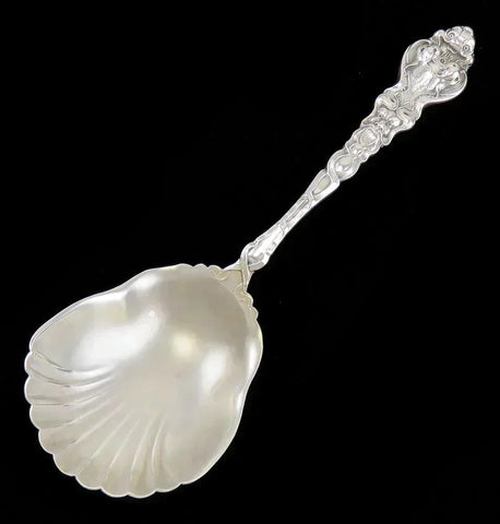 Antique Art Nouveau Sterling Silver Unger Bros Douvaine 1904 Serving Spoon 6"