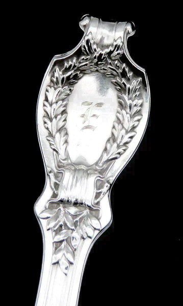 Antique c1910 Sterling Silver Durgin Madam Du Barry Wreath Serving Spoon 7 3/4"